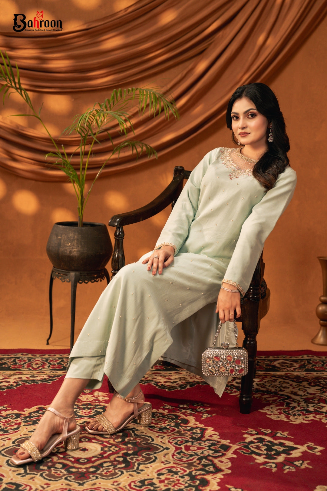 Meher Mint Green Three Piece Ethnic Suit for Women S-XL