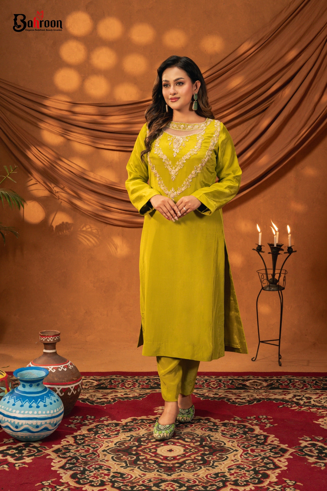 Meghla Three Piece Ethnic Suit for Women S-XL