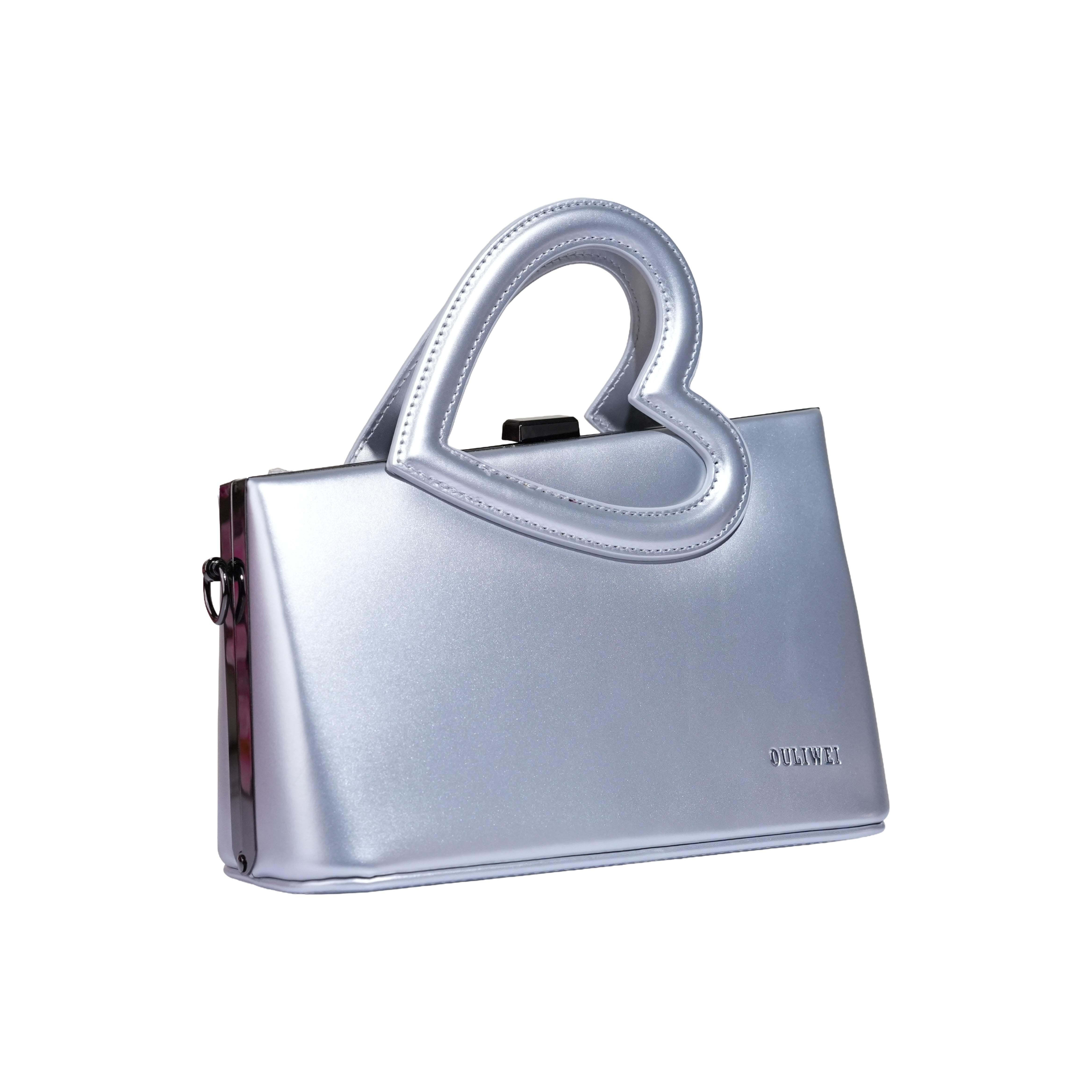 Luxury Heart-Handle Leather Handbag