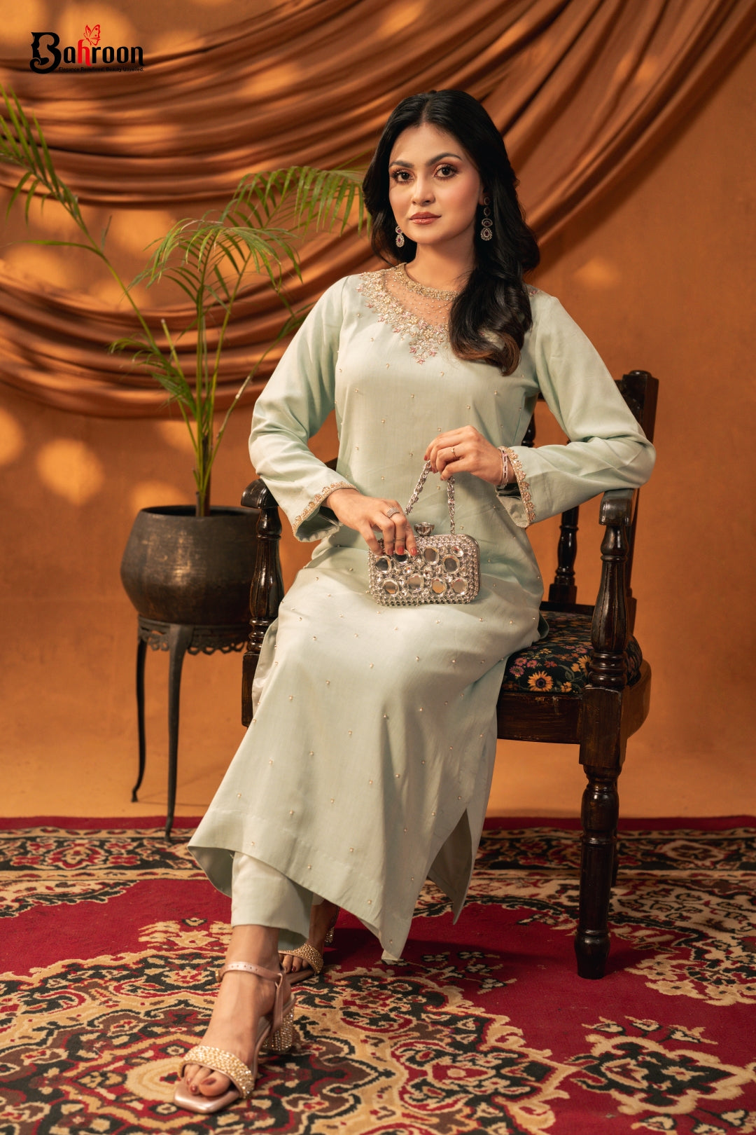 Meher Mint Green Three Piece Ethnic Suit for Women S-XL
