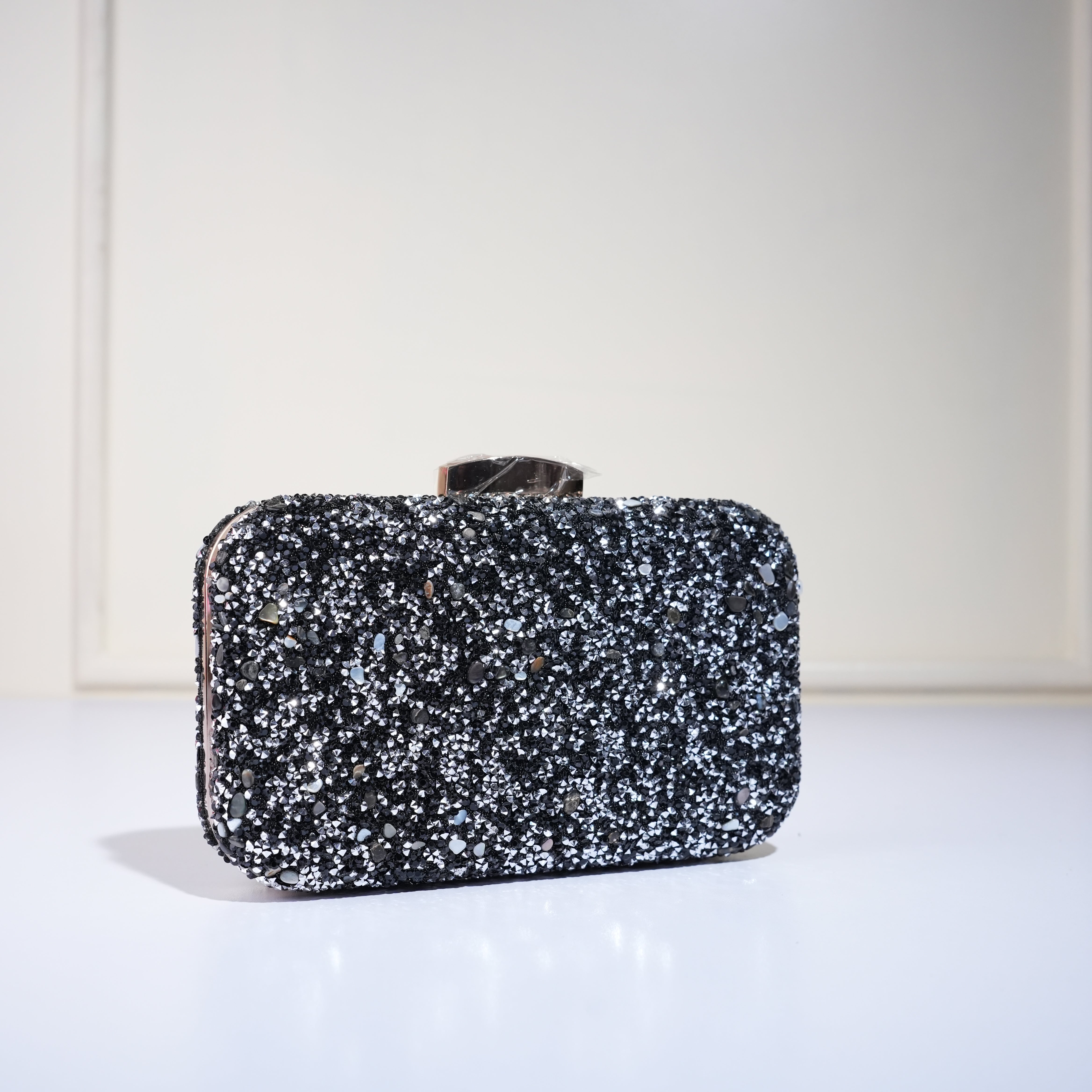 Crystal Embellished Box Evening Clutch Bag