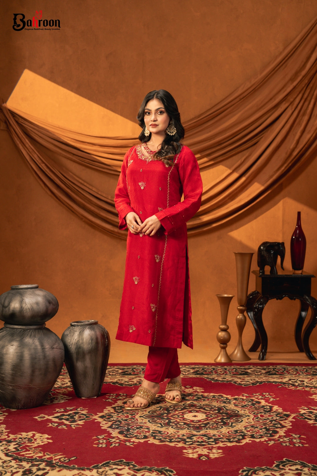Mahnoor Hand Crafted Three Piece Ethnic Suit for Women