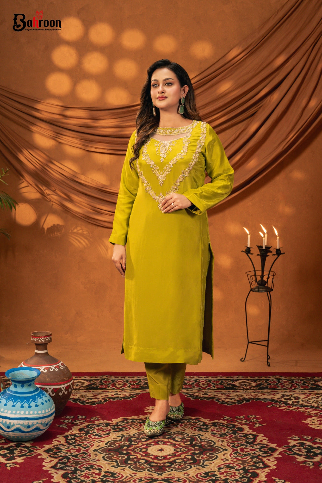Meghla Three Piece Ethnic Suit for Women S-XL