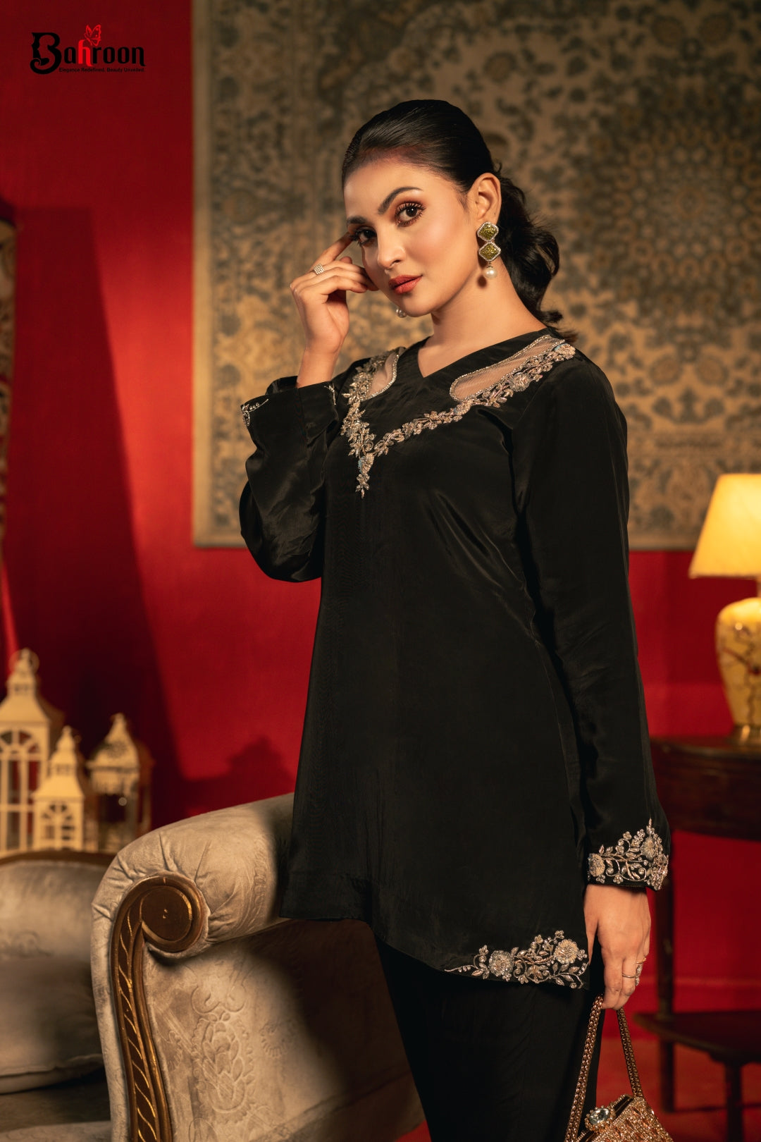 Dilruba Embroidered Black Two Piece Ethnic Suit for Women S-XL