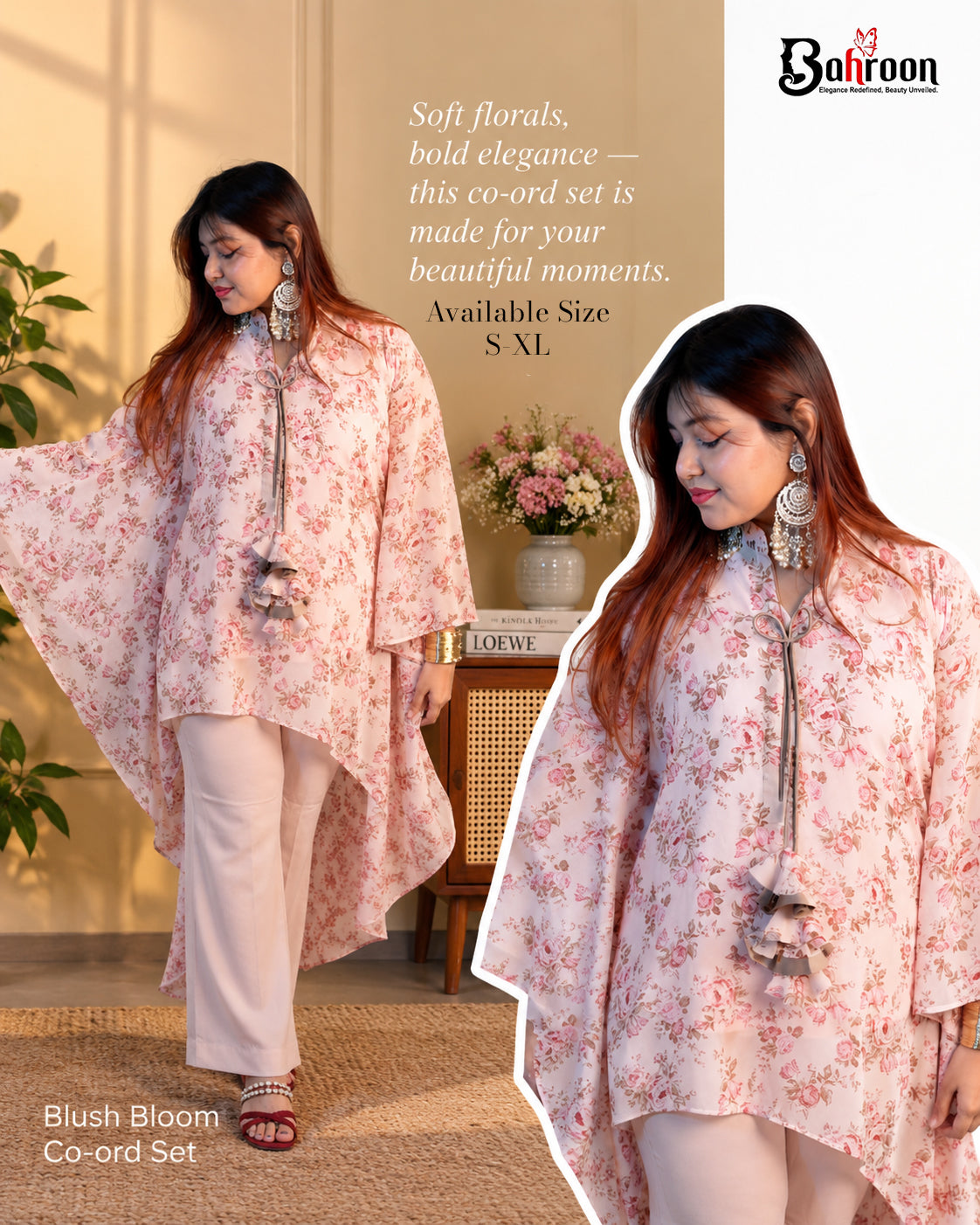 Womens Riya Pink Floral Two Piece