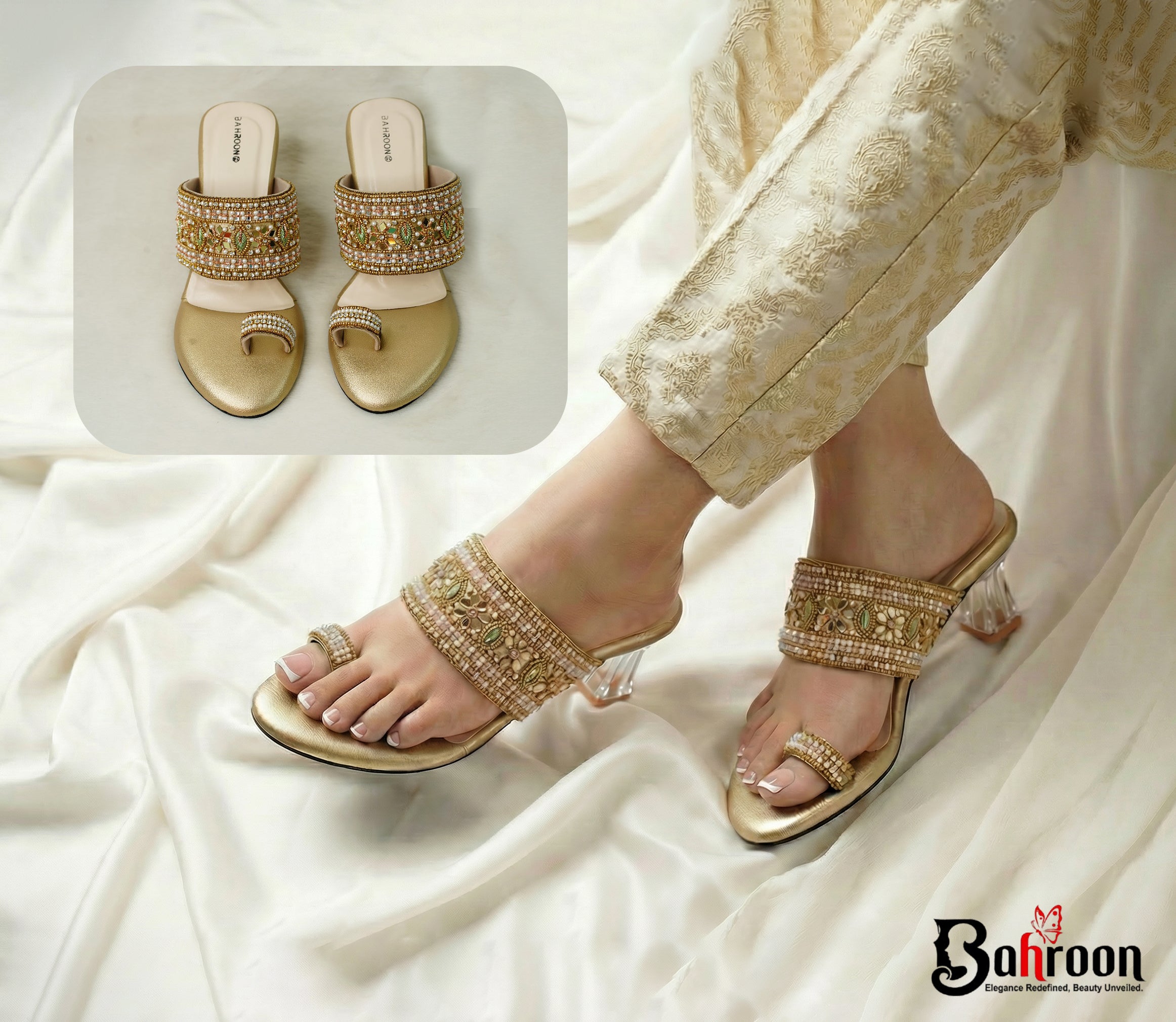 Premium Handcrafted Heel ( 𝐓𝐡𝐞 𝐙𝐚𝐫𝐢 𝐁𝐥𝐨𝐜𝐤 )