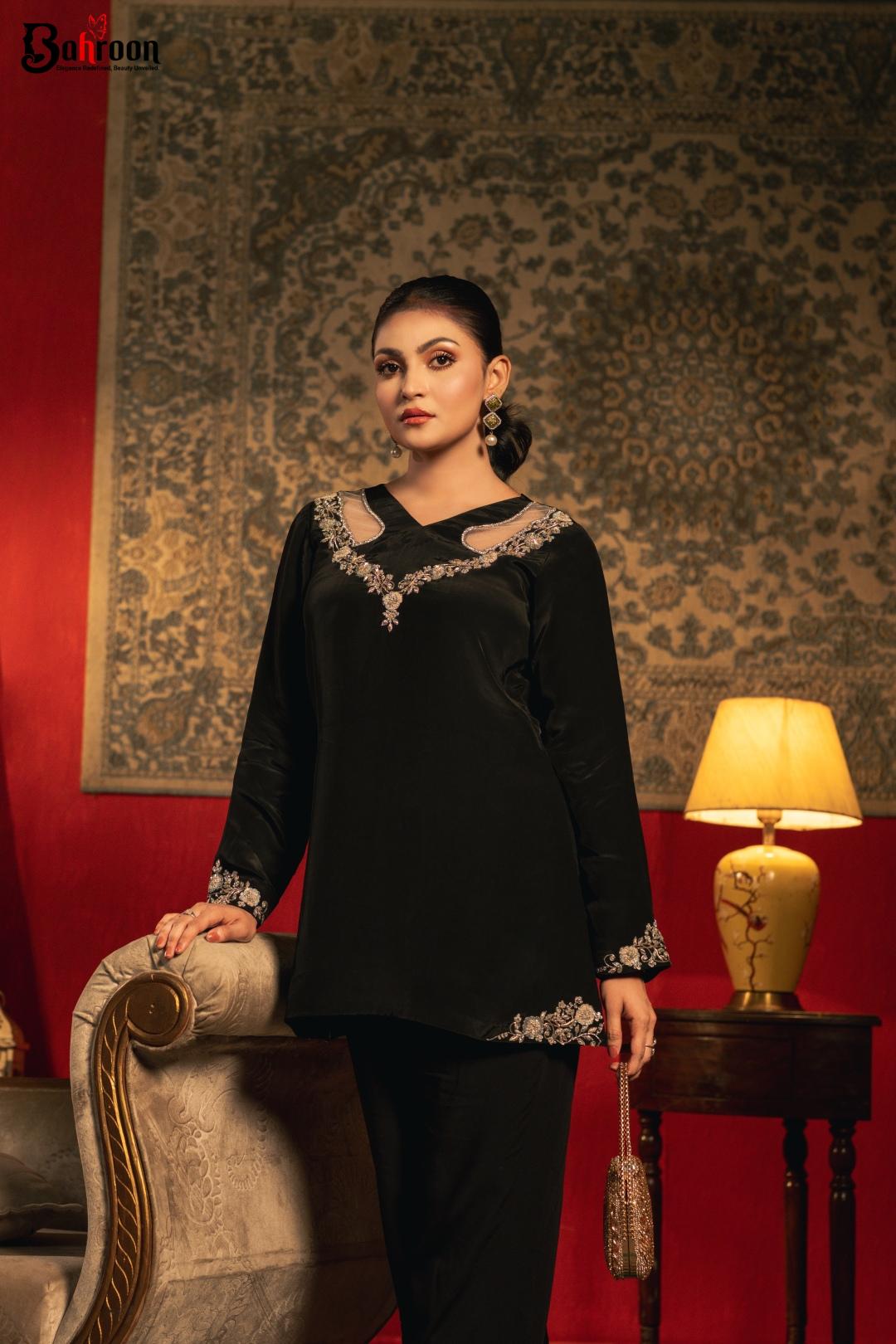 Dilruba Embroidered Black Two Piece Ethnic Suit for Women S-XL